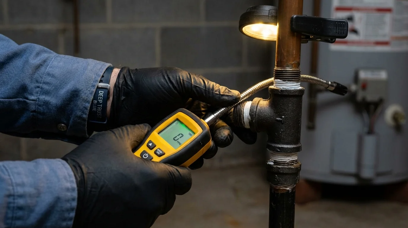 Gas leak detection with electronic sniffer by Johns Plumbing LLC in Murrysville