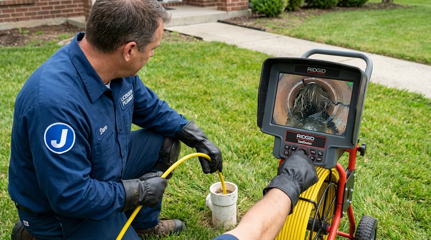Sewer camera inspection being performed by Johns Plumbing LLC in Murrysville